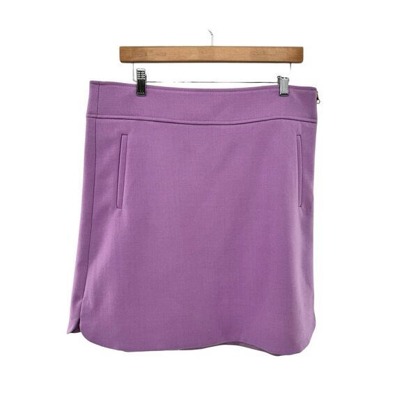 J Crew Patch Pocket Mini Skirt‎ Double Serge Wool Purple Lilac 14T Tall Work - Picture 1 of 7